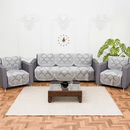 Myntra Elegant Homes Cream 5 SeaterCotton Sofa Cover-image-30