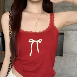 StyleCast x Revolte Women Bow Detail Shoulder Straps Fitted Top-picture-49