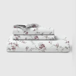LINENWALAS Happy Sleeping White Printed Cotton 210 TC Single Bedsheet Set 0.91 m x 1.98 m-image-52
