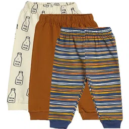MINI KLUB Boys Pack Of 3 Striped Cotton Trousers-image-42