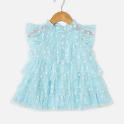 Allen Solly Junior Girls Flutter Sleeve A-Line Layered Dress-14