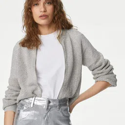 Marks & Spencer Women Open Knit Cardigan-image-54