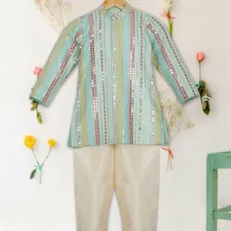 SAKA DESIGNS Boys Embroidered Sequinned Kurta with Pyjama-28