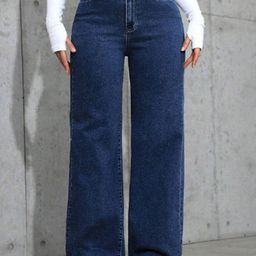 BAESD Women Comfort Wide Leg Stretchable Jeans-image-58