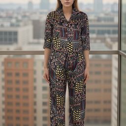 BAESD Ethnic Motifs Printed Notched Lapel Collar Shirt & Trousers-picture-13