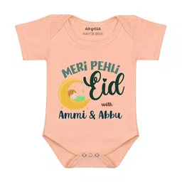 Arvesa Meri Pehli Eid With Ammi & AbbuPrinted Romper-37