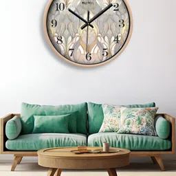 OLIVE TREE Burgundy & White Printed Contemporary Wall Clock-image-82