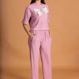 Dreambe Women Solid Print Regular Wear Co-ord Set-image-16