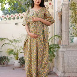 Aujjessa Floral Print Maternity Kaftan Maxi Dress-image-65
