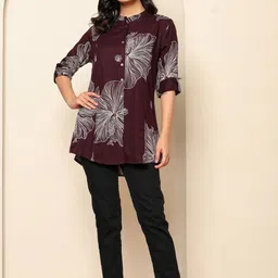 Kaftanize Women Cream Color Bold Floral Printed Tunic-picture-30