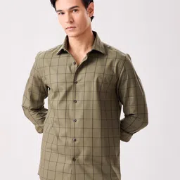 MH&Y Slim Fit Checked Long Sleeves Cotton Formal Shirt-picture-1