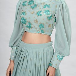 Fusionic Embellished Sequinned Semi-Stitched Lehenga & Unstitched Blouse With Dupatta image 2