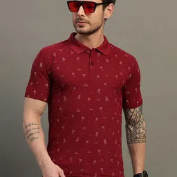 TIMBER HITCH Graphic Printed Polo Collar Cotton T-shirt-picture-47