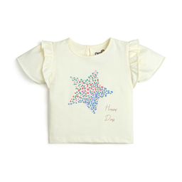 BONTOTS Girls 4 Printed Organic Cotton Applique T-shirt image 2