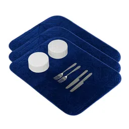 Kuber Industries 3-Pcs Blue Non Slip Dish Drying Mats-43