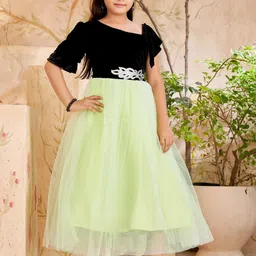Muhuratam Girls Synthetic Dresses-picture-47