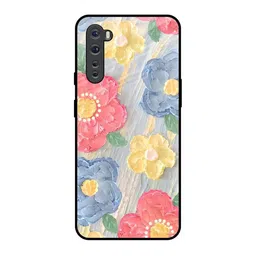 QRIOH Unisex OnePlus Nord Floral Shockproof Glass Back Case-picture-18