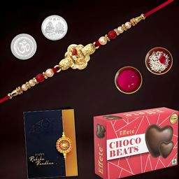 DeoDap Rakhi with Chocolate Roli Chawal Coin & Greeting Card-12