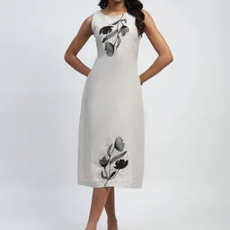 Global Republic Embroidered Linen A-Line Midi Dress-picture-55