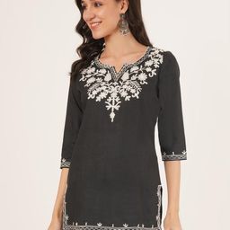Pure Cotton Embroidered Kashmiri Short Kurta-image-96