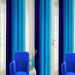BELLA TRUE Blue 3 Pieces Striped Window Curtains-image-94