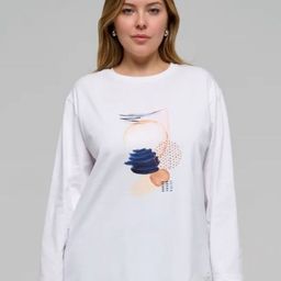 LULU & SKY Women Abstract Printed Round Neck Cotton T-shirt-picture-9
