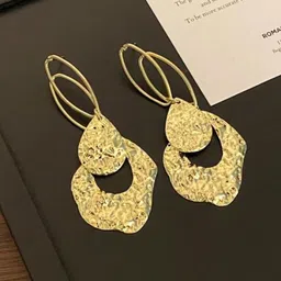 SZN KoreanEarring417 Gold-Plated Contemporary Shaped Drop Earrings-image-26
