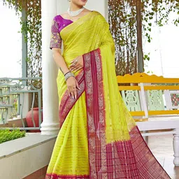 K 5 Fashion Woven Design Zari Saree With Unstitched Blouse Piece-image-45