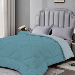 ELEGANT WEAVERS Blue & Grey Microfiber 210 GSM Double Bed Comforter-image-60