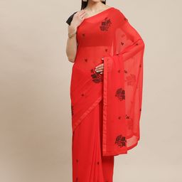 DIVASTRI Ethnic Motifs Embroidered Saree-picture-21