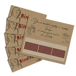 Comet Busters Bindiful Set Of 5 Traditional Round Bindi - Maroon-14