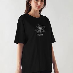 TOGS & TERRE Typography Printed Round Neck Organic Cotton Oversized Casual T-shirt-picture-45