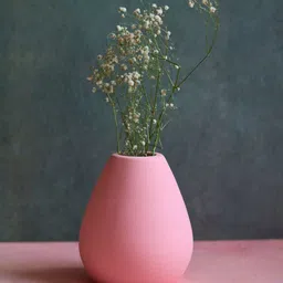 WEAVING HOMES Esoteric Pink Ceramic Flower Vase-image-9