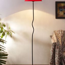 Devansh Red & Black Frustum Floor Lamp With Shade image 5