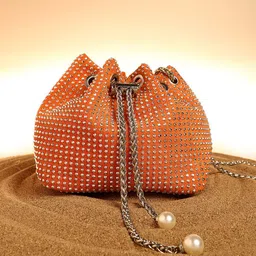 HAUTE SAUCE by Campus Sutra Women Embellished Bucket Embellished Leather Sling Bag-53