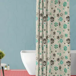 ArtzFolio Beige & Black Printed Waterproof Shower Curtain-image-27