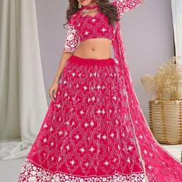 F Plus Fashion Net Semi-Stitched Lehenga Choli-image-91