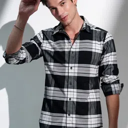 HIGHLANDER Men Comfort Slim Fit Checked Casual Shirt-picture-16