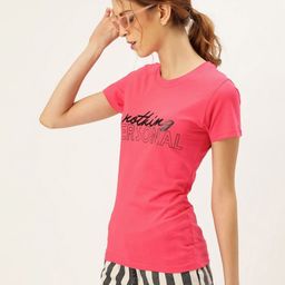 Moda Rapido Women Typography Printed Pockets Slim Fit T-shirt-picture-34