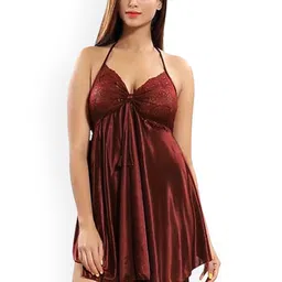 UWNAQA Satin Nightdress With Robe-10