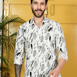 THE BEETEL HOUSE Men Comfort Fit Abstract Printed Spread Collar Cotton Casual Shirt-image-78