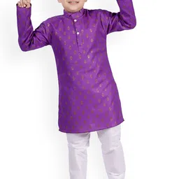 BAESD Boys Floral Embroidered Regular Kurta with Trousers-50