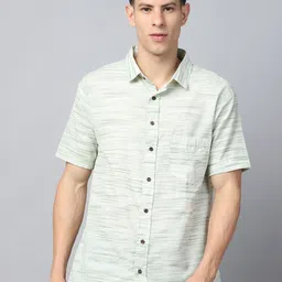Enchanted Drapes Men Horizontal Stripes Opaque Striped Casual Shirt-picture-19