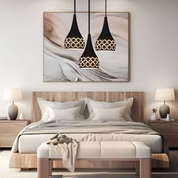 GAUVIK Black Printed Aluminium Ceiling Lamp-48