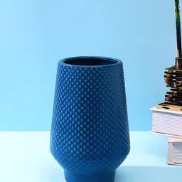 TAYHAA Blue Ceramic Flower Vase-image-60