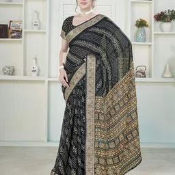 Dori Ethnic Motifs With Woven Design Border Zari Silk Blend Saree-image-55
