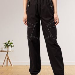 R.Code by The Roadster Life Co. Women Flared High-Rise Cargos-picture-25