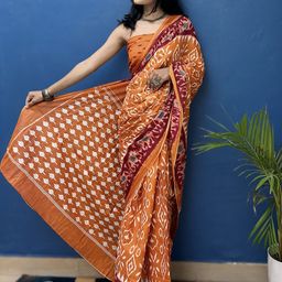 JAINICA Floral Pure Cotton Saree-image-67