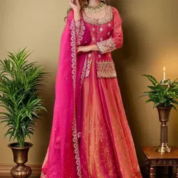 Brulry Embroidered Beads and Stones Ready to Wear Lehenga & Blouse With Dupatta-picture-51
