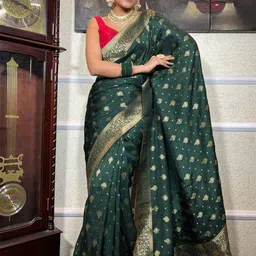 VILLE FASHION Woven Design Zari Art Silk Kanjeevaram Saree-picture-28